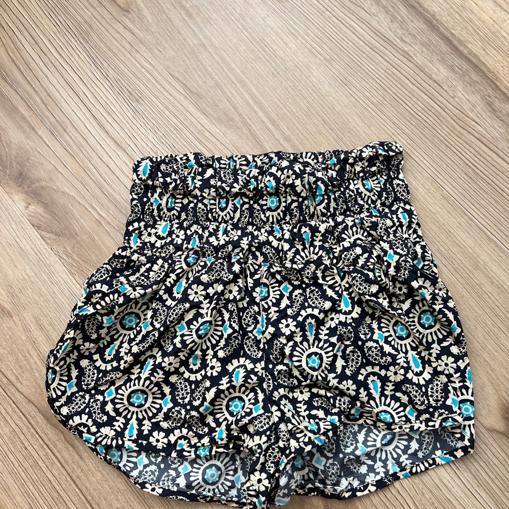 FP Movement by Free People High Waist Black and Cream Shorts